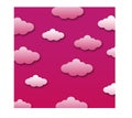 BRIGHT PINK CLOUDS ON A PINK BACKGROUND WITH A SHADOW EFFECT Royalty Free Stock Photo